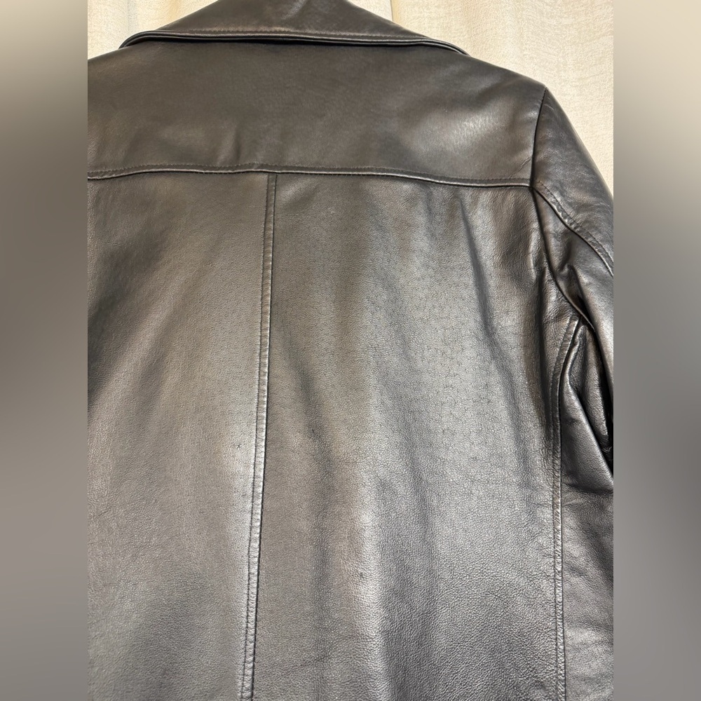 Phase Two size L Men's Black Leather Jacket - Picture 5 of 13